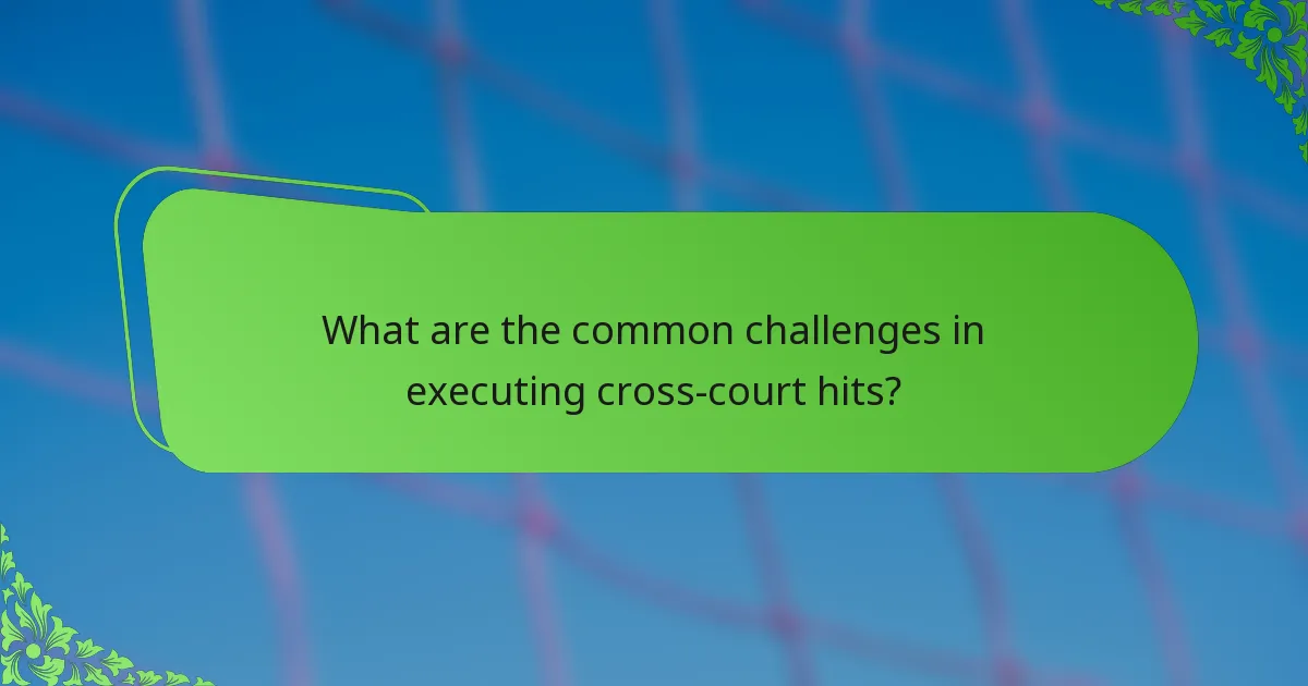 What are the common challenges in executing cross-court hits?