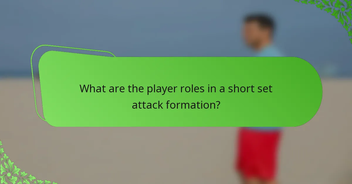 What are the player roles in a short set attack formation?